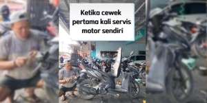 Cerita Kocak Ketika Cewek Pertama Kali Servis Motor Sendiri ke Bengkel