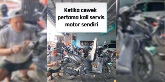 Cerita Kocak Ketika Cewek Pertama Kali Servis Motor Sendiri ke Bengkel