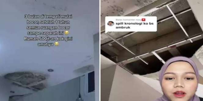 Potret Rumah Rp500 Juta Ambruk Baru Ditempati Setahun