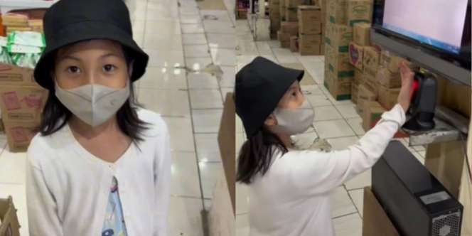 Tingkah Polos Bocah Perempuan Main Alat Pemindai Barcode Ini Bikin Ngakak: 'Aku Tidak Ada Harga Dirinya'