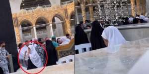 Viral Jemaah Wanita Sholat di Hijir Ismail Tanpa Antre, Menangis Terharu di Depan Kabah