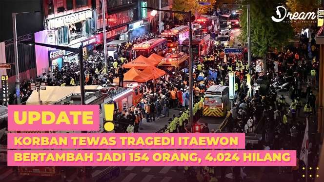 Korban Tewas Tragedi Itaewon Bertambah Jadi 154 Orang, 4.024 hilang