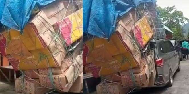 Penampakan Mobil Wuling Berubah Jadi Pikap, Muatan Barangnya Sampai 'Segunung', Netizen: Efek BBM Naik