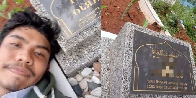 Pria Ini Curhat di Makam Ibunya Sambil Tersenyum, Warganet: Mata Nggak Bisa Bohong