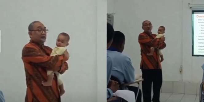 Viral Dosen Mengajar Sambil Gendong Bayi, Ini Pengakuan Mahasiswi yang Bawa Anak ke Kampus
