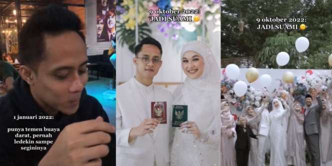 Wanita Ini Dulu Roasting Teman Pria Dibilang Buaya Darat, Eh Endingnya Malah Dinikahi: Puncak Komedi Jadi Suami Sendiri