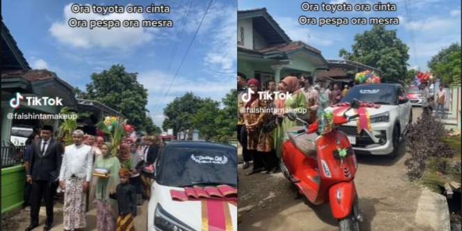 Viral Pria di Pati Beri Seserahan Pernikahan Mewah dari Mobil hingga Vespa Matic: Ora Toyota Ora Cinta