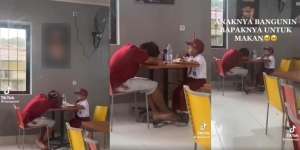 Mengharukan! Momen Ayah Pura-pura Tidur Saat Anaknya Asyik Makan, Endingnya Tambah Bikin Mewek