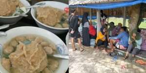 Bikin Melongo, Bakso di Tengah Sawah Ini Cuma Rp5 Ribuan, Pembelinya Sudah Antre Sebelum Dibuka
