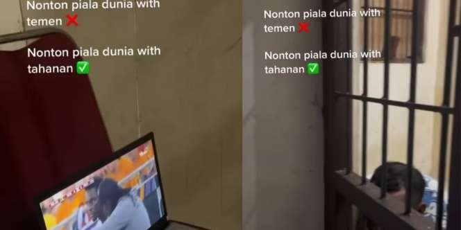 Demam Piala Dunia, Polisi Ajak Tahanan Nobar Pakai Laptop di Penjara