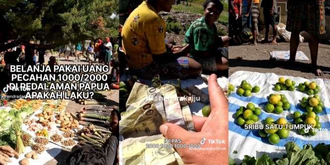 Pria Ini Nekat Beli Buah Rp5000 di Pasar Pedalaman Papua Pakai Uang Rp1000 dan Rp2000, Ini yang Terjadi Selanjutnya...