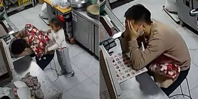 Bocah Perempuan Selimuti Ayahnya yang Tidur di Dapur, Warganet Ikut Haru