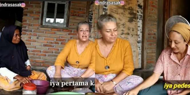 Ketika Pria Indonesia Nikah dengan Wanita Prancis, Mertua Bule Diajak Ngulek Rujak