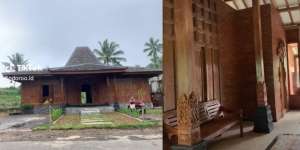 Tampak Depan Rumah Adat Joglo di Wonosobo Ini Kelihatan Kecil, Begitu Masuk Ternyata Luas, Asri dan Nyaman: Ada Kolam Renang dan Kebunnya