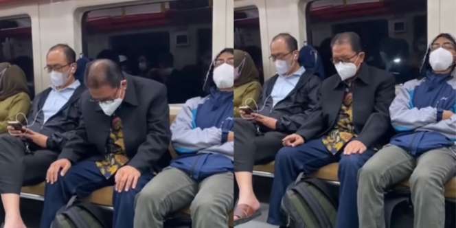 Masya Allah, Bapak Penumpang KRL Ini Tunaikan Sholat dalam Gerbong Kereta