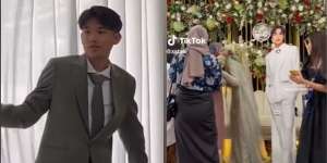 Pengantin Wanita Pajang Foto Cowok Lain di Pelaminan, Ekspresi Sang Suami Jadi Sorotan, Netizen: `Sabar ya Bang`