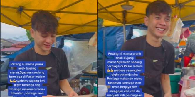 Pemuda Berwajah Tampan Tak Gengsi Jualan di Pasar Malam, Penampilan Bikin Salfok, Pembeli Sampai Mengular