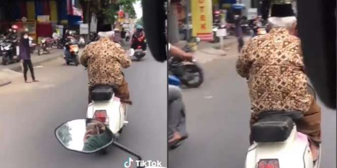 Kakek Berpeci Naik Vespa di Jalanan, Netizen Ketar-Ketir Pas Tahu Harganya