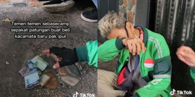 Haru, Lihat Kacamata Rekannya Rusak Sampai Diselotip, Driver Ojol Ini Langsung Ramai-Ramai Patungan Buat Beli yang Baru