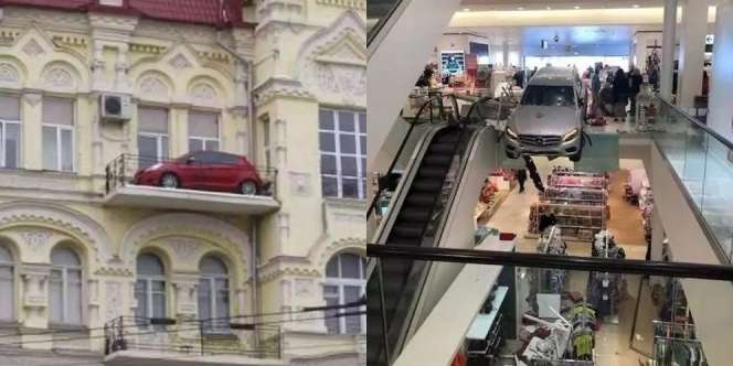 10 Potret Kendaraan Parkir di Tempat Tak Biasa, Bikin Mikir Dua Kali!