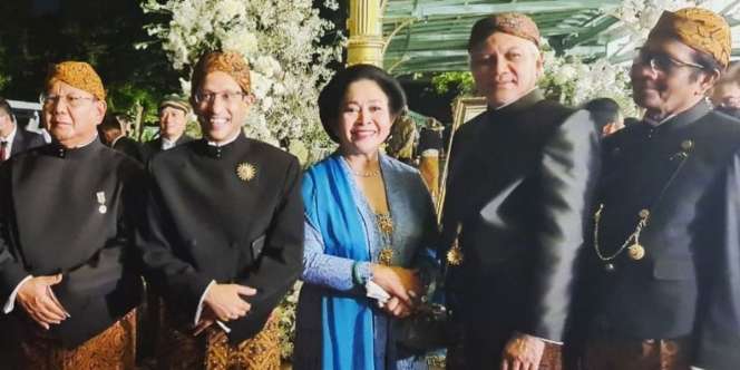 Kala Mas Menteri Nadiem Jadi `Penghalang` Momen Nostalgia Menhan Prabowo dan Mantan Istri di Resepsi Kaesang