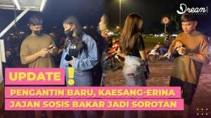 Pengantin Baru, Momen Santuy Kaesang-Erina Jajan Sosis Bakar