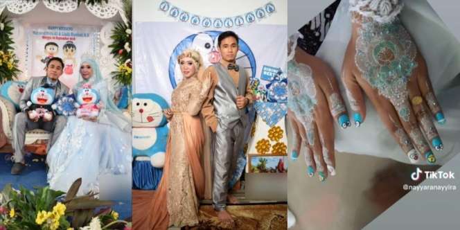 Viral! Pernikahan Wanita Ini Mengusung Konsep dan Tema Serba Doraemon, Netizen: 'Kayak Acara Ultah Bocil'