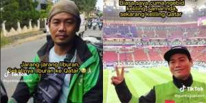 Potret Guntur, Driver Ojol yang Beruntung Bisa Nonton Piala Dunia 2022 Qatar, Biasanya Cuma Keliling Samarinda Antar Pelanggan