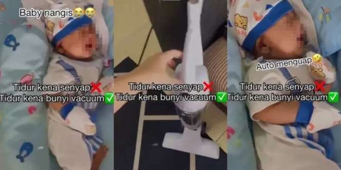Bukan Lagu Nina Bobo, Bayi Ini Malah Tertidur Pulas Saat Dengar Bunyi Penyedot Debu