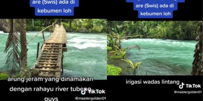 Viral Penampakan 'Sungai Aare Swiss' di Kebumen, Semburan Airnya Deras Banget