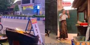 Hendak Beli Sate tapi Warung Sepi, Pembeli Ini Dibuat Terharu Lihat Penjual Khusyuk Sholat di Samping Gerobak