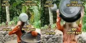 Viral, Emak-Emak Rela Live TikTok Sambil Berendam di Air Kubangan Demi Dapat Gift