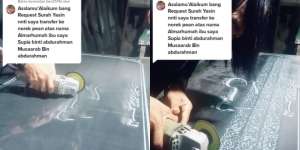 Skill Tingkat Dewa, Pria Ini Tulis Kaligrafi Surat Yasin Pakai Mesin Gerinda