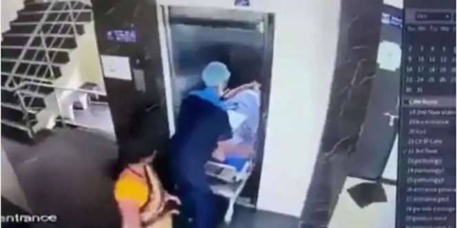 Video Menegangkan Lift Rumah Sakit Anjlok Saat Dimasuki Pasien, Ranjang Sampai Terjungkal