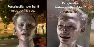 Diharamkan MUI Sumut, Segini Modal dan Pendapatan Manusia Silver, Sehari Bisa Raup Rp500 Ribu