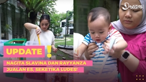 Nagita Slavina dan Rayyanza Jualan Es, Ludes Sekejap!
