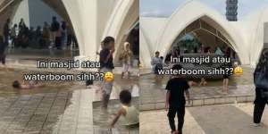 Masjid Raya Al Jabbar Baru Diresmikan Berubah Jadi 'Waterboom' Dadakan, Kolam Dipenuhi Bocil