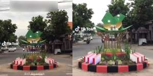 Viral Penampakan Tugu Pecel di Kertosono, Dibangun dengan Biaya Rp60 Juta, Bentuknya Jadi Bahan Tertawaan Netizen