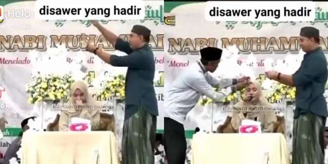 Viral Video Ustazah Disawer Saat Baca Alquran, Uang Diselipkan di Kerudungnya