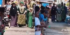 Bukan Rebana Maupun Musik Romantis, Pernikahan Ini Pakai Iring-Iringan Bocah Main Lato-Lato