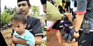 Momen Pilu Bocah Hadiri Pemakaman Ayahnya: Ngapain Bobo di Situ, Kotor