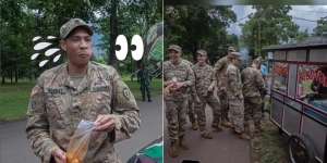 Potret Tentara Amerika Beli Jajanan Pinggir Jalan, Ekspresinya Tuai Sorotan, `Sangarnya Langsung Hilang`!