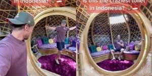 Bule Pamer Toilet Super Estetik di Bali, Ada Sofa dan Karpet Bulu
