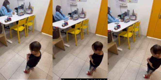 Bikin Gemas! Bocah Ini Diam Seolah Berdoa Saat Akan Disuntik Dokter, Aksinya Curi Perhatian