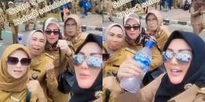 Heboh Ibu Kepala Desa Demo Pakai Kacamata Louis Vuitton hingga Gigi Diveneer, Wajahnya Juga Glowing