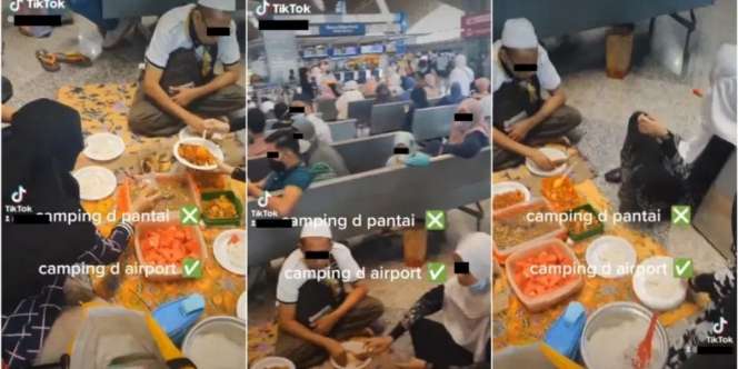 Heboh Keluarga Piknik di Bandara, Gelar Tikar dan Makanan di Lantai, Tuai Hujatan Warganet