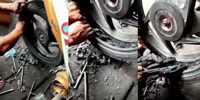 Perbaiki Ban Bocor, Tukang Tambal Syok Lihat Isi Dalamnya: Di Luar Nalar!