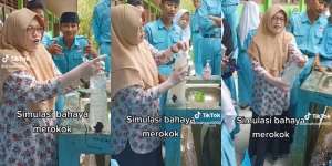 Viral Cara Sederhana Bu Guru Buktikan Bahaya Merokok, Hasilnya Mencengangkan