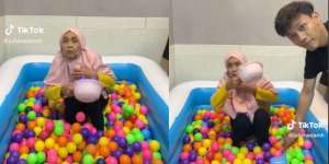 Viral Parodi Mandi Lumpur Jadi Mandi Bola, Ekspresi Si Nenek Bikin Ngakak