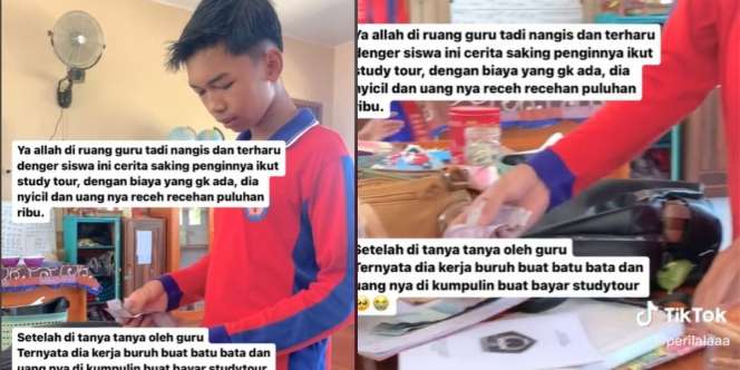 Siswa Ini Rela Kerja Buruh demi Bayar Study Tour, Bikin Guru Auto Nangis